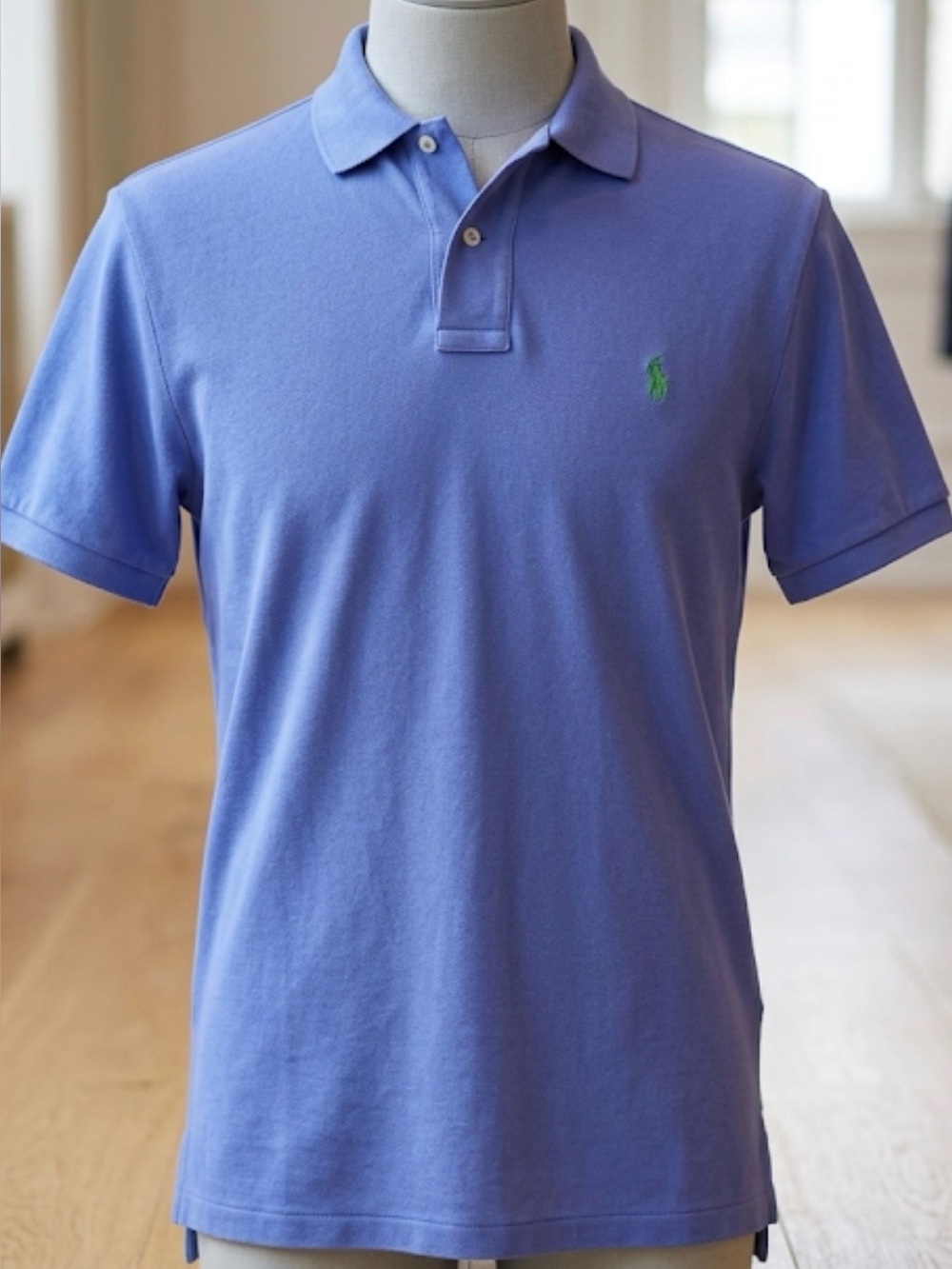 Ralph Lauren Polo Shirt in Lavender/Blue with Green Pony Size Large
